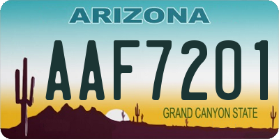 AZ license plate AAF7201