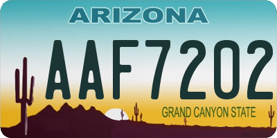 AZ license plate AAF7202