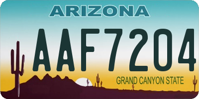 AZ license plate AAF7204