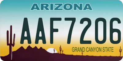 AZ license plate AAF7206