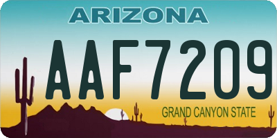 AZ license plate AAF7209