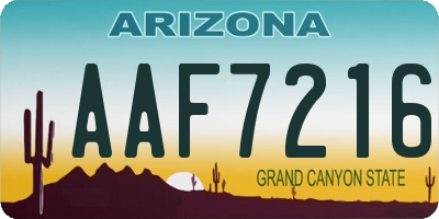 AZ license plate AAF7216