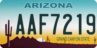AZ license plate AAF7219