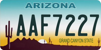 AZ license plate AAF7227
