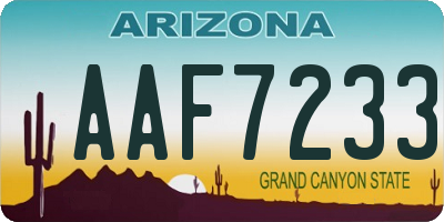 AZ license plate AAF7233