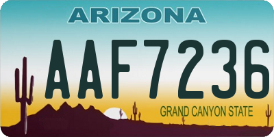 AZ license plate AAF7236
