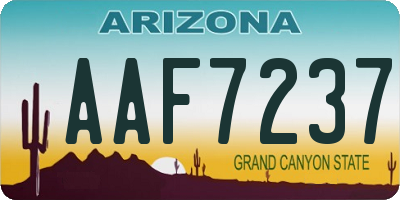 AZ license plate AAF7237