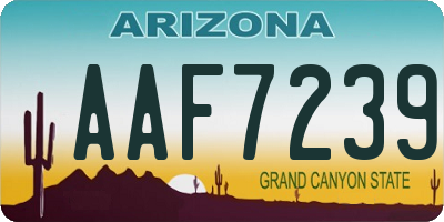 AZ license plate AAF7239