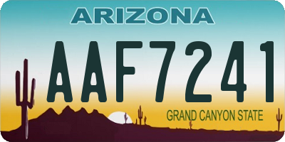 AZ license plate AAF7241