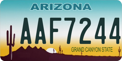 AZ license plate AAF7244