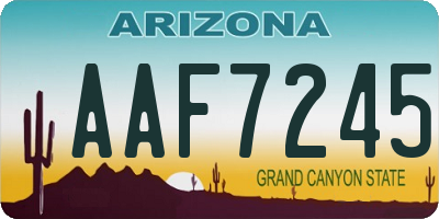 AZ license plate AAF7245