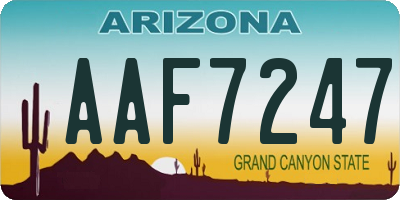 AZ license plate AAF7247