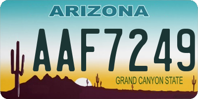 AZ license plate AAF7249