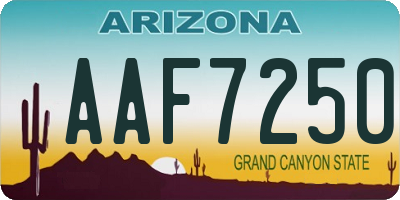 AZ license plate AAF7250
