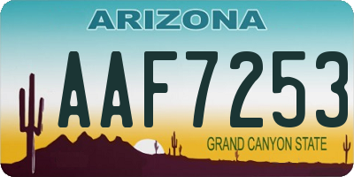 AZ license plate AAF7253