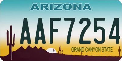 AZ license plate AAF7254