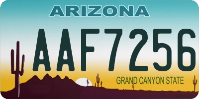 AZ license plate AAF7256