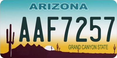 AZ license plate AAF7257