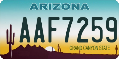 AZ license plate AAF7259