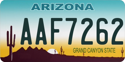 AZ license plate AAF7262