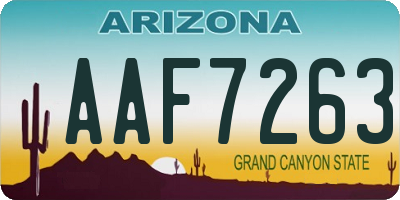 AZ license plate AAF7263