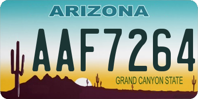AZ license plate AAF7264