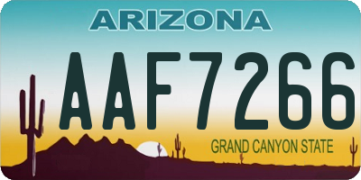 AZ license plate AAF7266