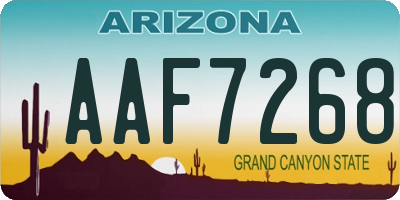 AZ license plate AAF7268