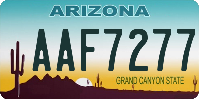 AZ license plate AAF7277