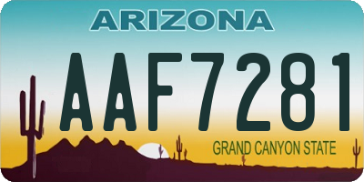 AZ license plate AAF7281