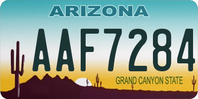 AZ license plate AAF7284