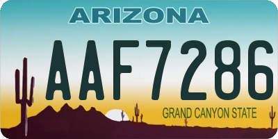 AZ license plate AAF7286