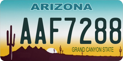 AZ license plate AAF7288
