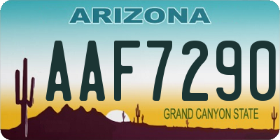 AZ license plate AAF7290