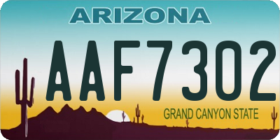 AZ license plate AAF7302