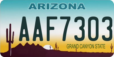AZ license plate AAF7303