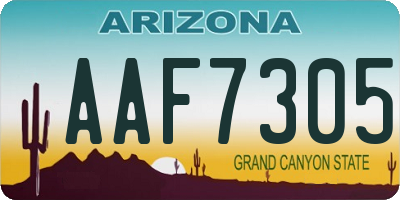 AZ license plate AAF7305