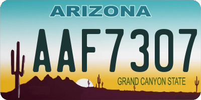 AZ license plate AAF7307