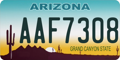 AZ license plate AAF7308