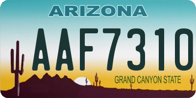 AZ license plate AAF7310