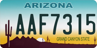 AZ license plate AAF7315