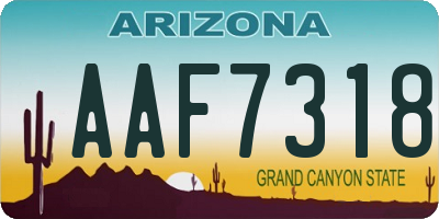 AZ license plate AAF7318