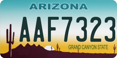 AZ license plate AAF7323