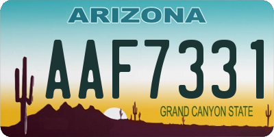 AZ license plate AAF7331