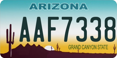 AZ license plate AAF7338
