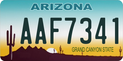 AZ license plate AAF7341