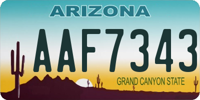 AZ license plate AAF7343