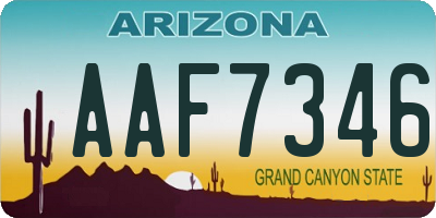 AZ license plate AAF7346