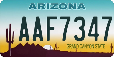 AZ license plate AAF7347