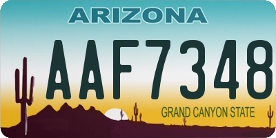 AZ license plate AAF7348